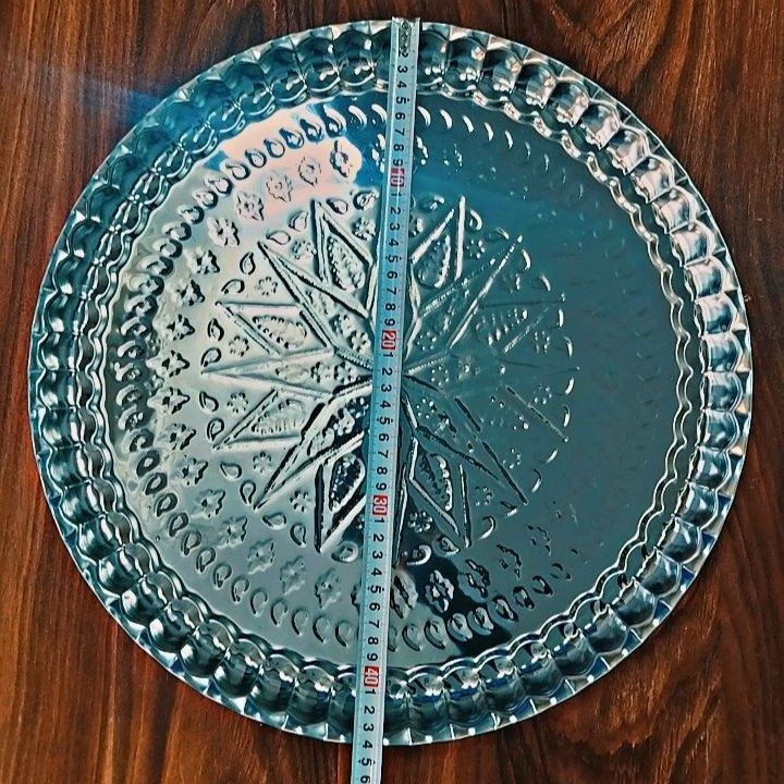 سینی استیل بزرگ سایز 50 اندازه 45 سانت ساده موجوده